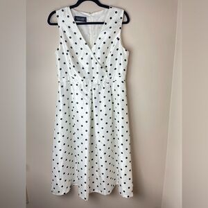 BLACK LABEL by EVAN PICONE  DRESS Ivory/black POLKA DOTS size 8